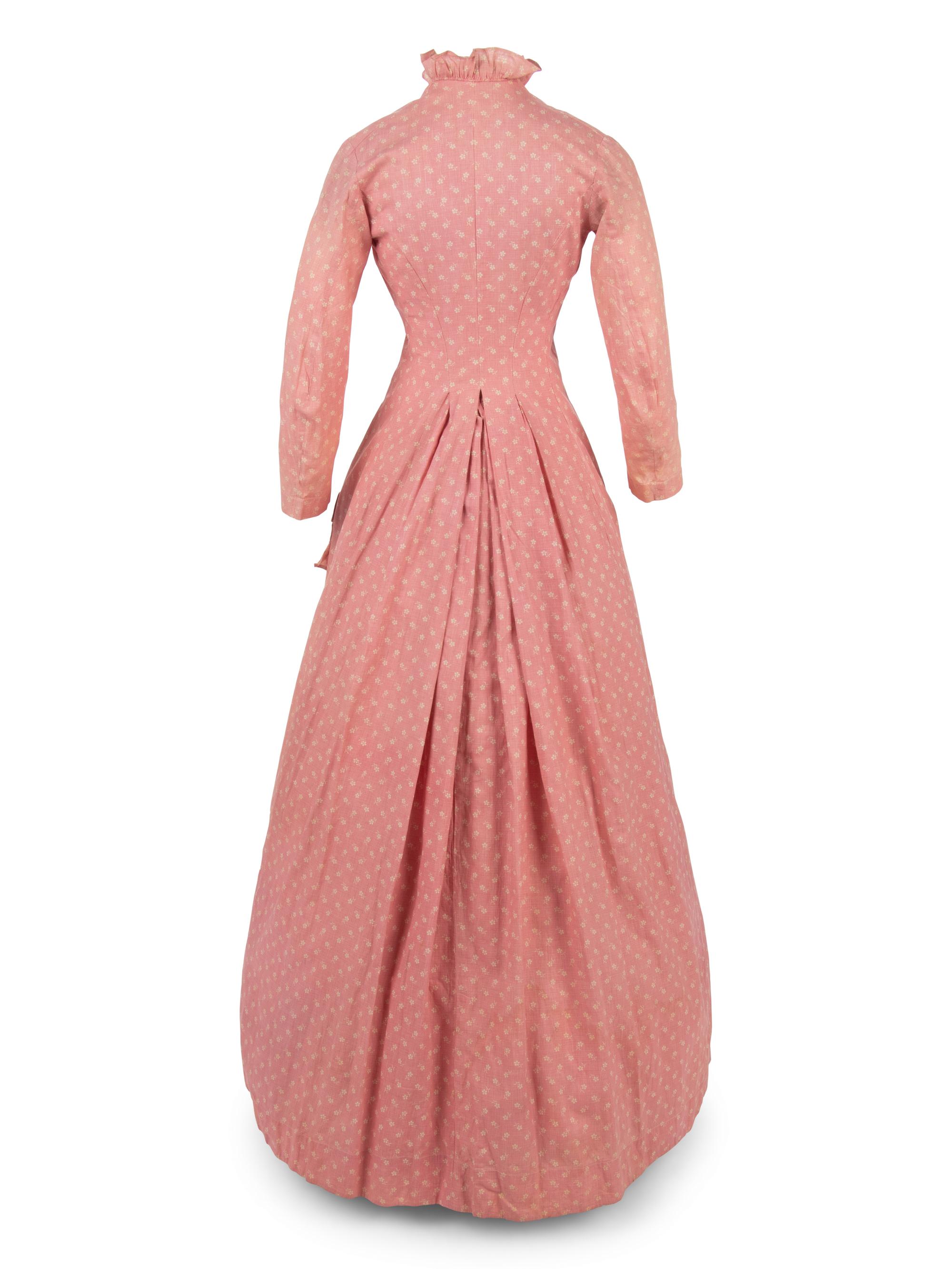 Two Printed Cotton Dresses, and One Blouse, 1870-80s