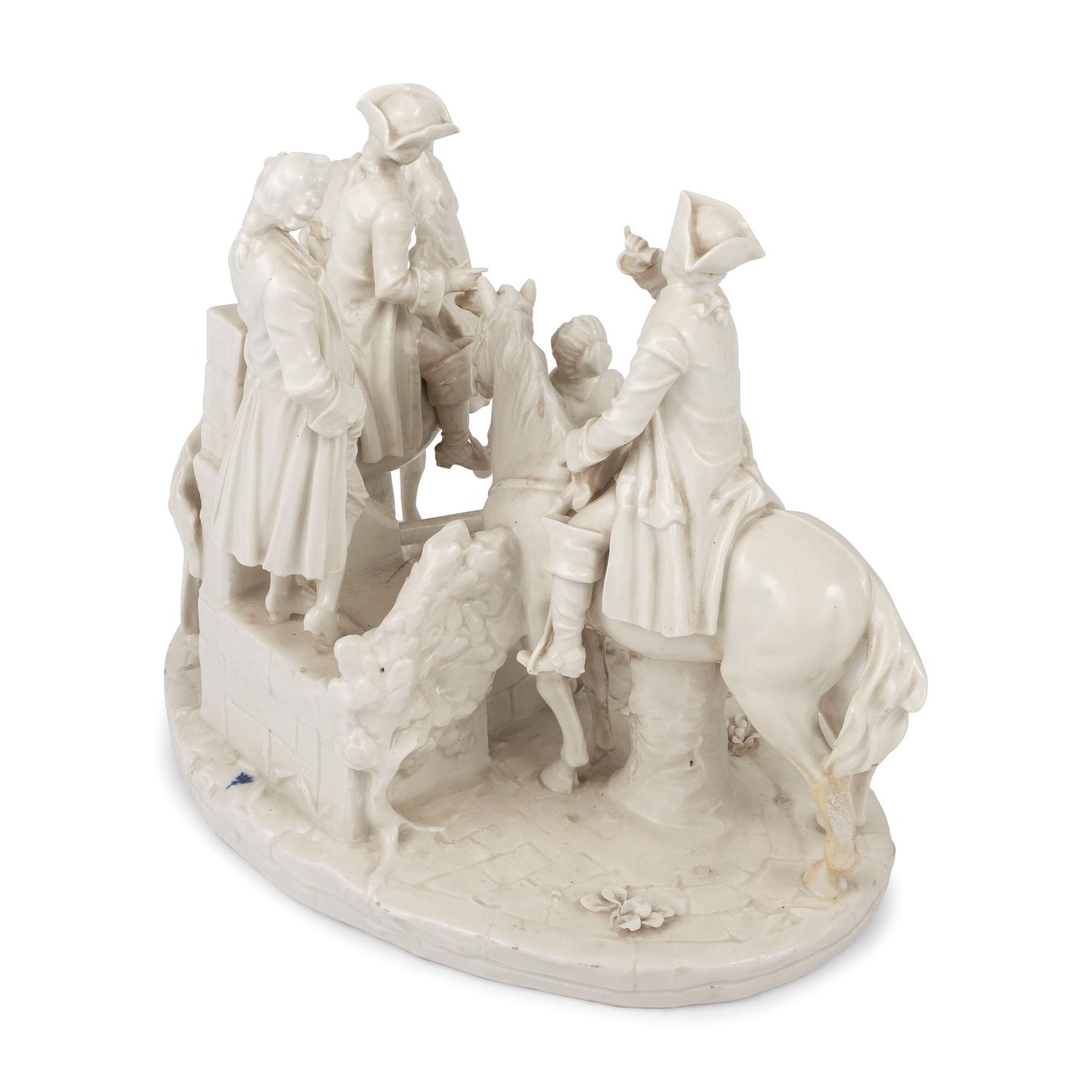 A German Blanc-de-Chine Porcelain Figural Group