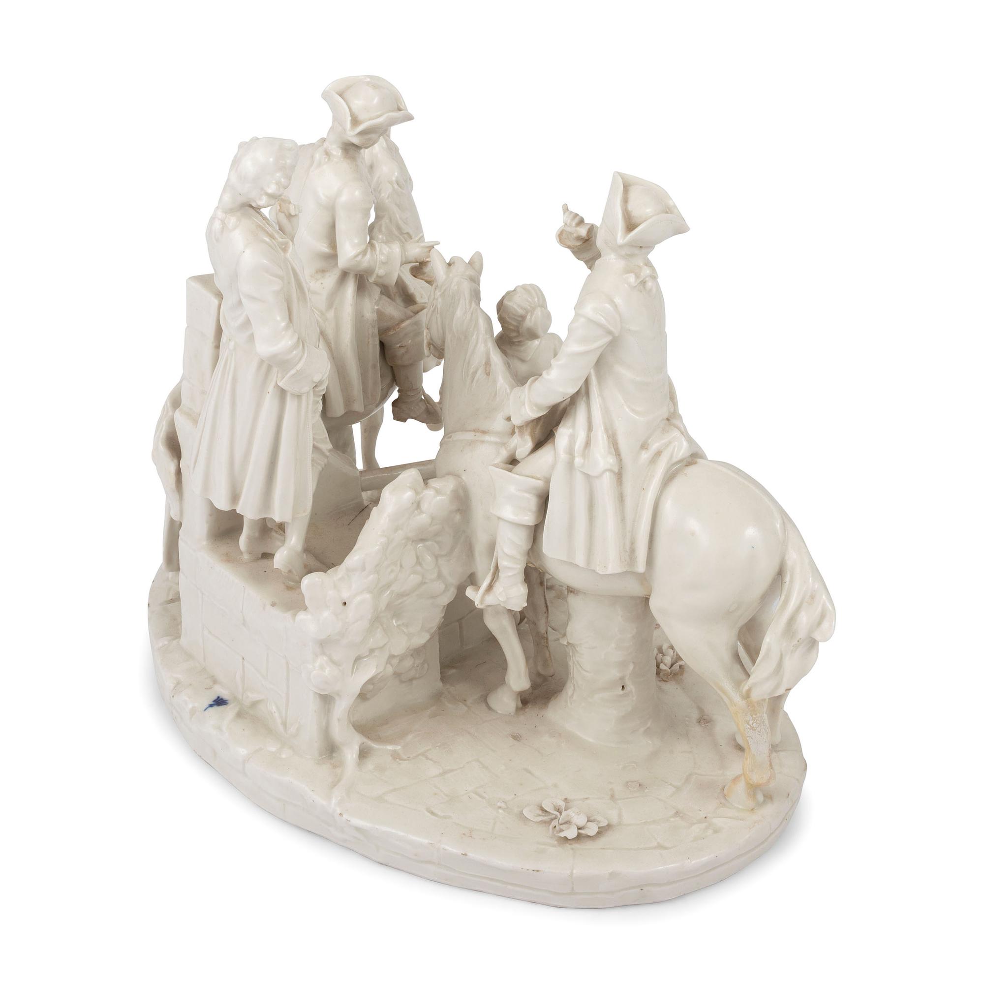A German Blanc-de-Chine Porcelain Figural Group