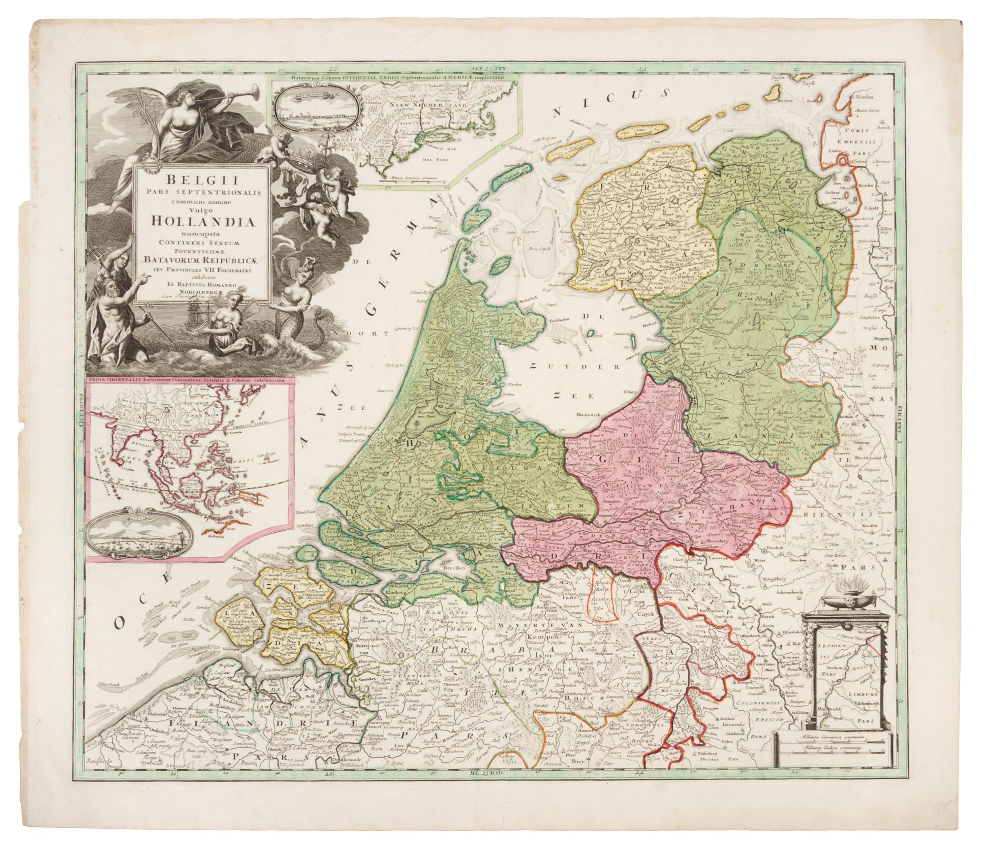 HOMANN, Johann Baptist (1663-1724). Belgii pars Septentrionalis communi noine Vulgo Hollandia. Nuremberg, [ca 1740].