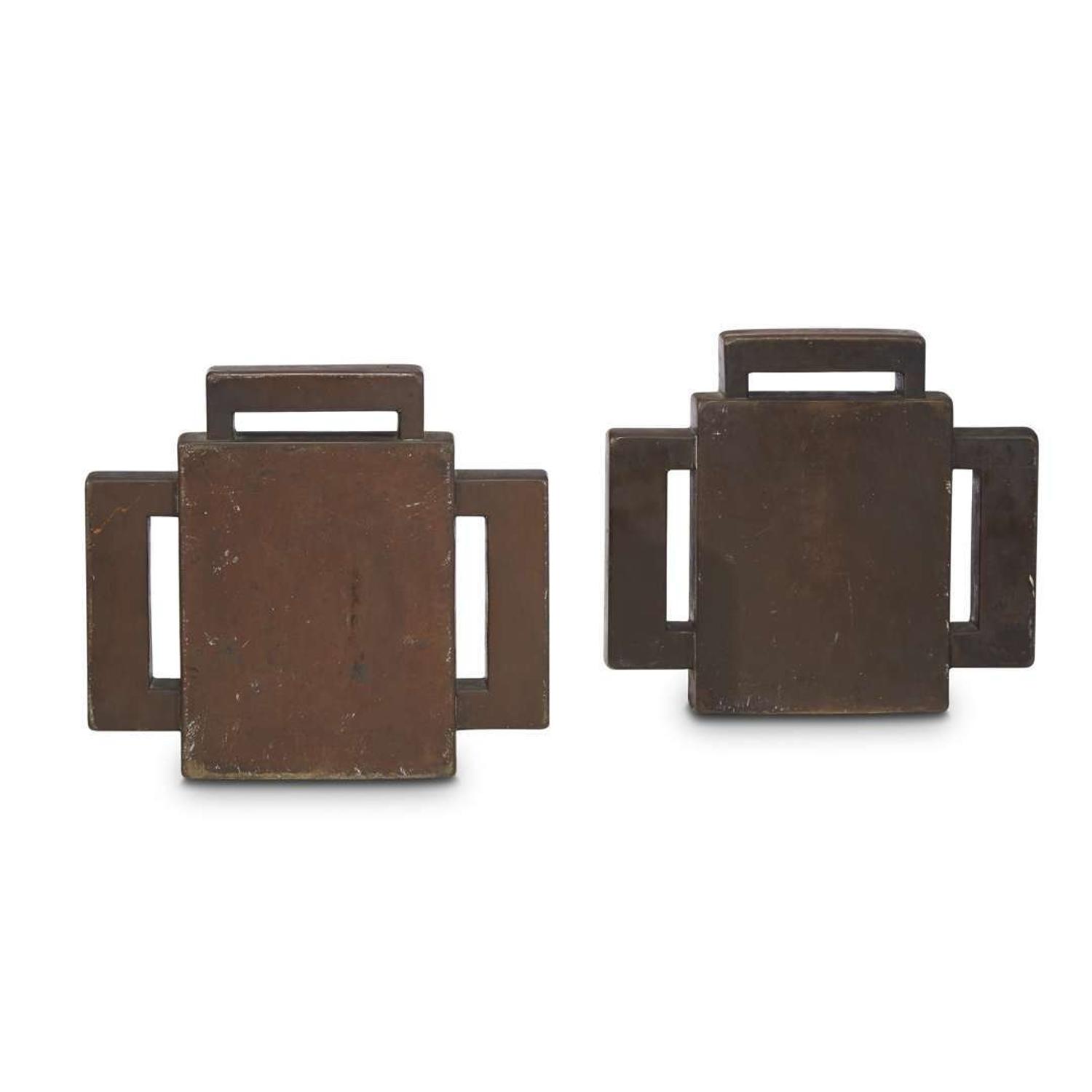 Charles Sumner Greene (1868-1957) and Henry Mather Greene (1870-1954) pair of andirons for the mrs. l.a. robinson House, pasadena,