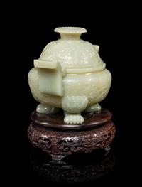 A Celadon Jade Incense Burner