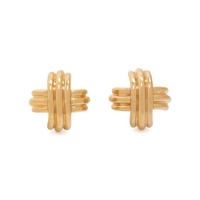 TIFFANY & CO., YELLOW GOLD 'X' EARCLIPS