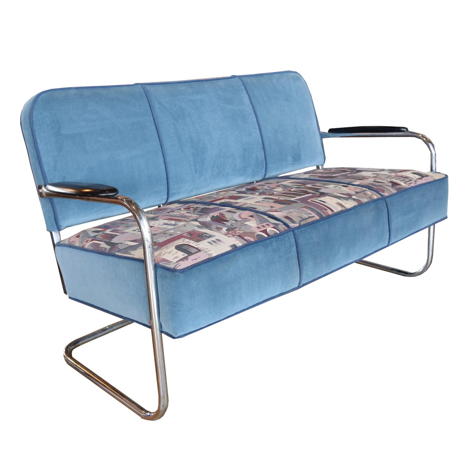 A Mid-Century Upholstered Sofa 60" W x 25" D x 31.5" H — United States, Circa 1950