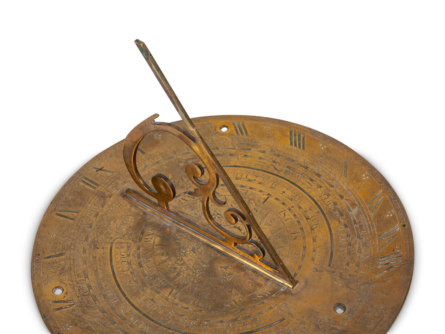 An Irish George III Engraved Brass Sundial