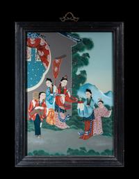 Seven Chinese Reverse Glass Paintings