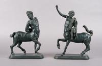 A Pair of Bronze Figures of the Furietti Centaurs, Height 10 1/2 inches.