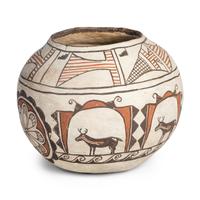 Nellie Bica (Zuni, 1905-1998) — Pottery Bowl, with Heartline Deer