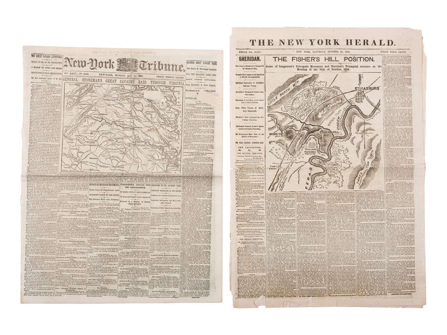 [CIVIL WAR]. 100+ issues of the Philadelphia Inquirer, New York Herald, and New York Tribune.