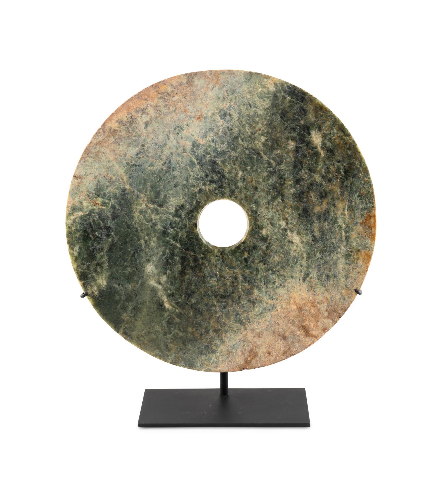 A Carved Hardstone Bi Disc