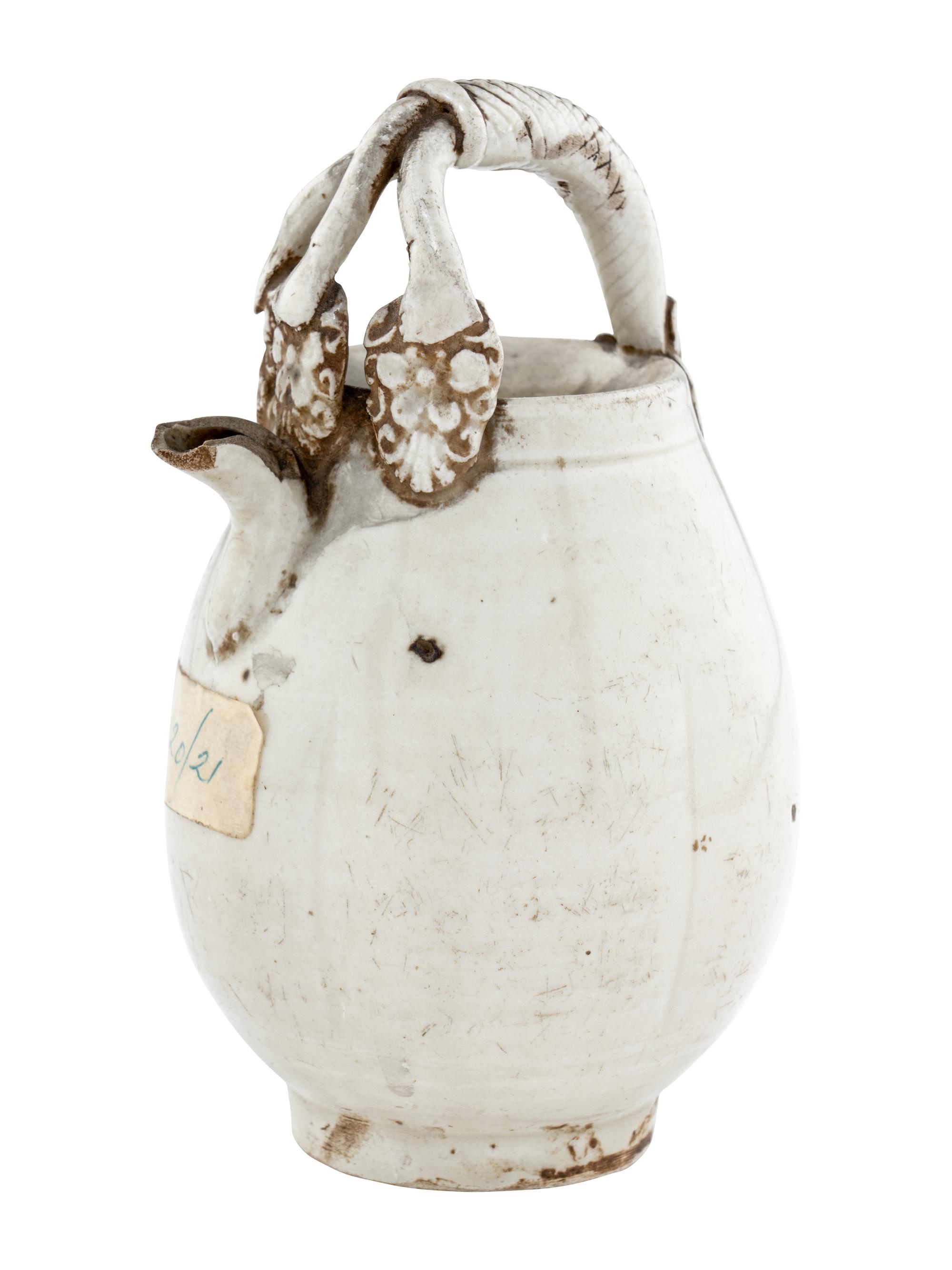 A Small Chinese Ding -Type Porcelain White Glazed Ewer