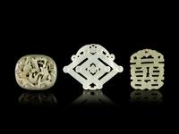 Three Carved Jade Pendants