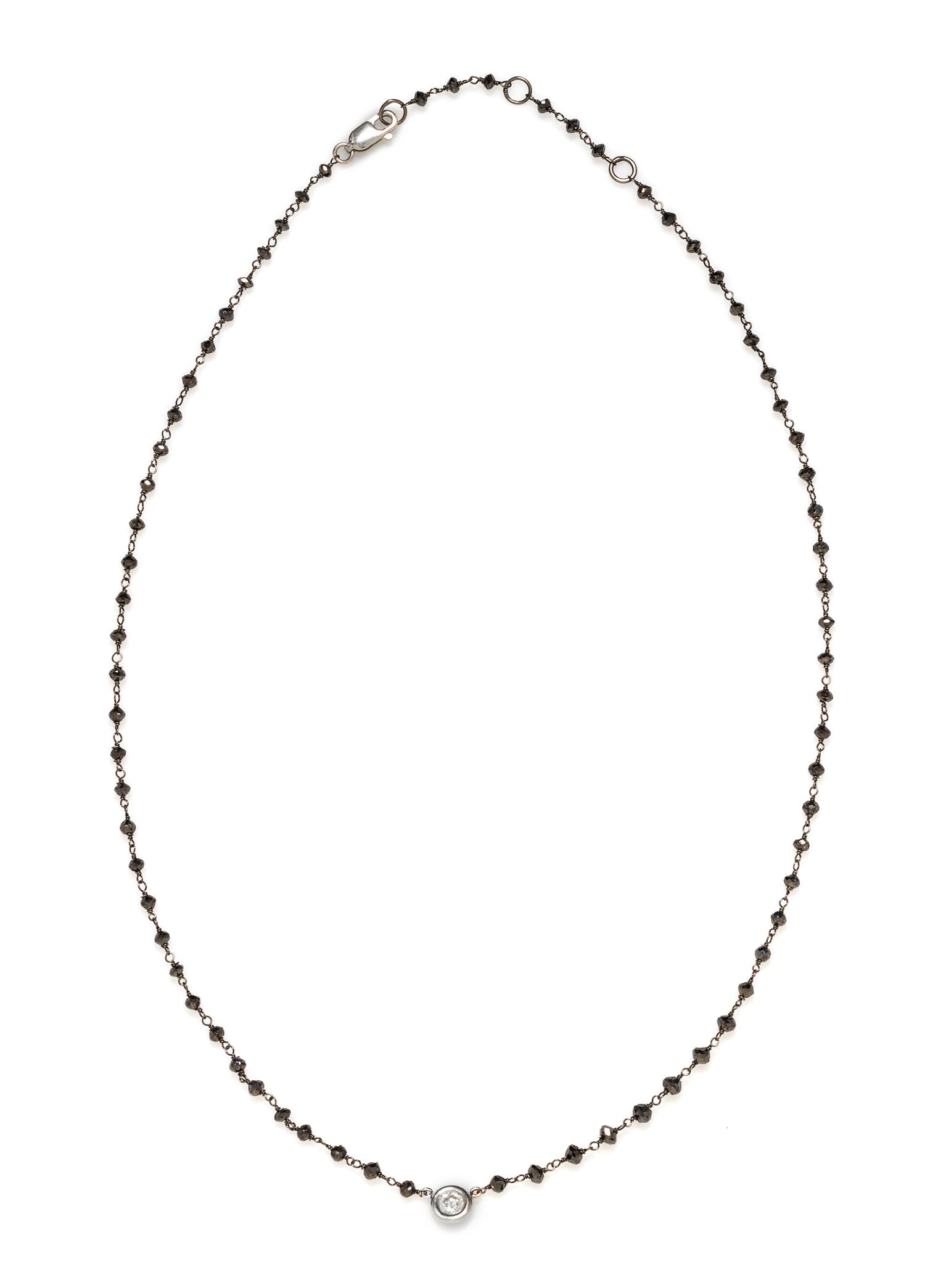 An 18 Karat Bicolor Gold, Black Diamond and Diamond Necklace,