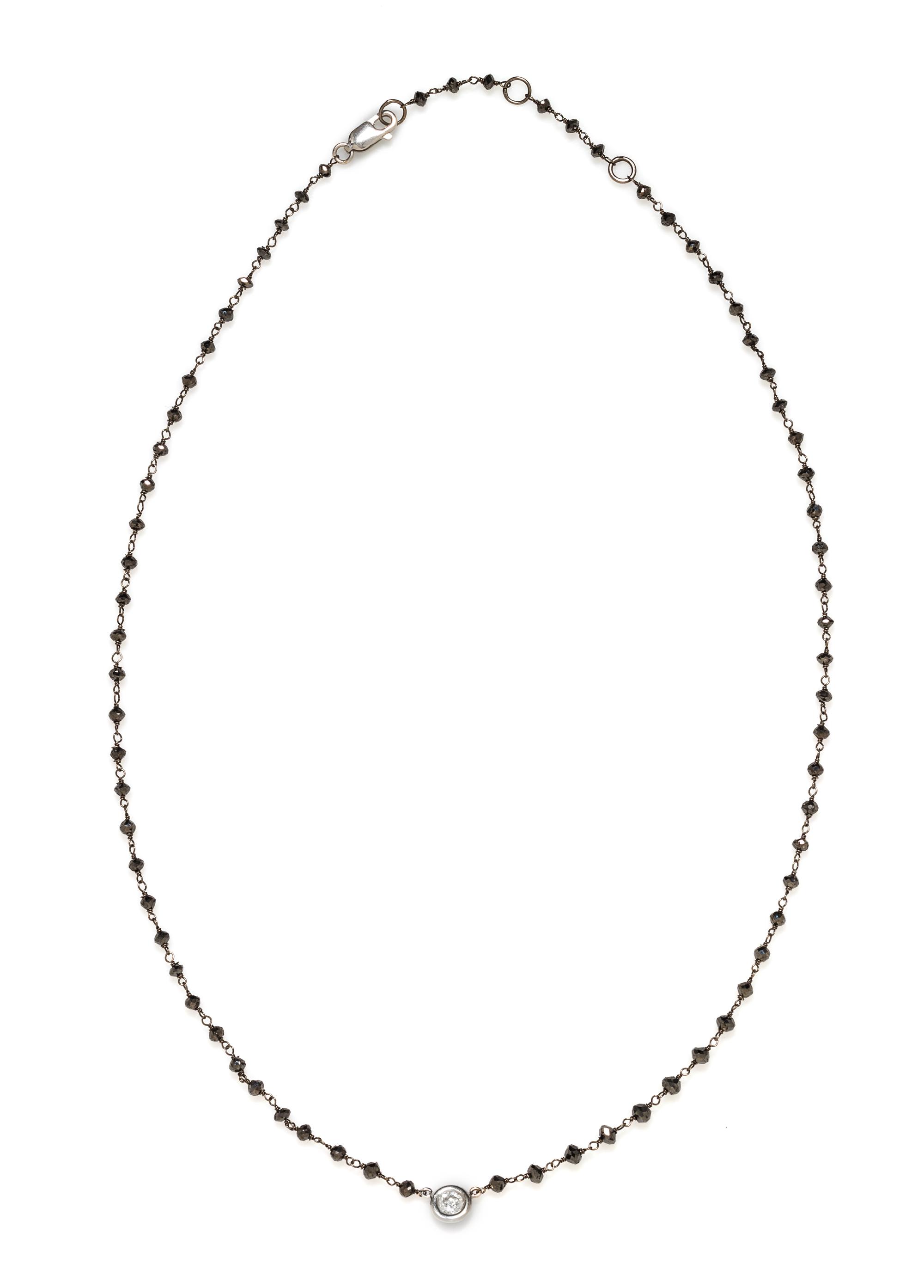 An 18 Karat Bicolor Gold, Black Diamond and Diamond Necklace,