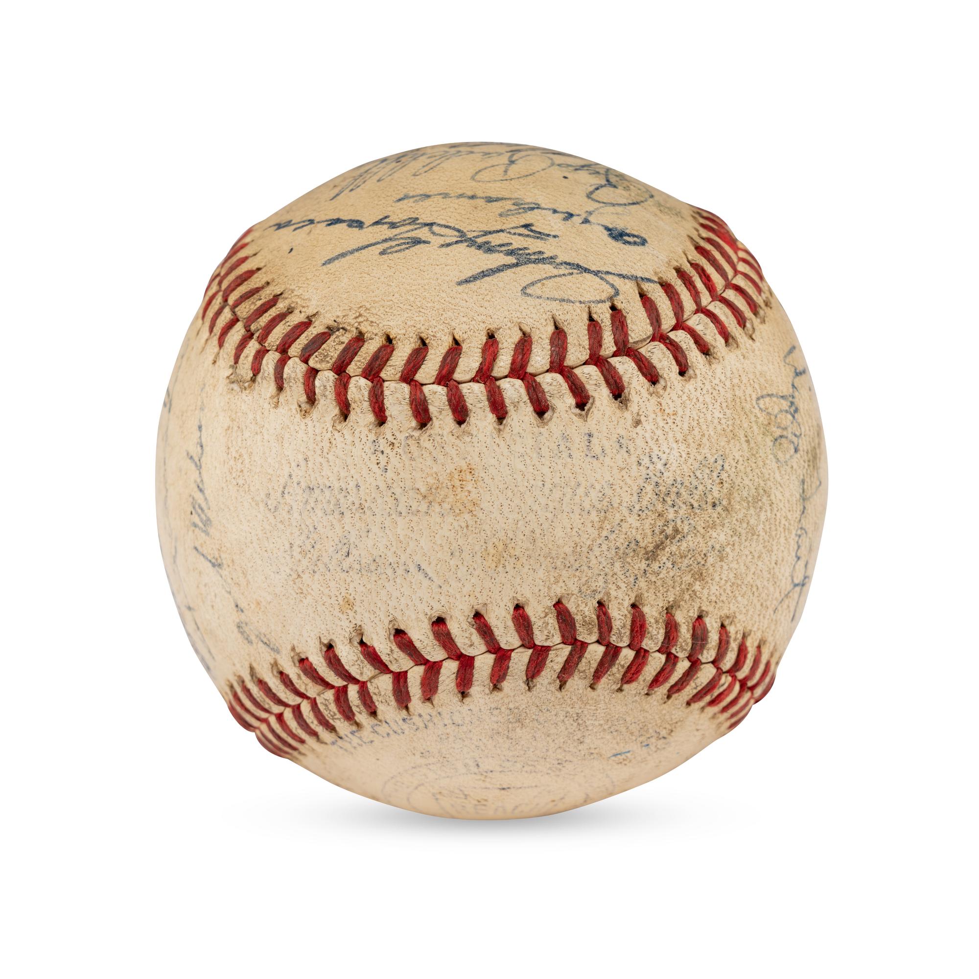 A 1942 Detroit Tigers Team Signed Autograph Baseball Featuring Charlie Gehringer (JSA Letter of Authenticity),