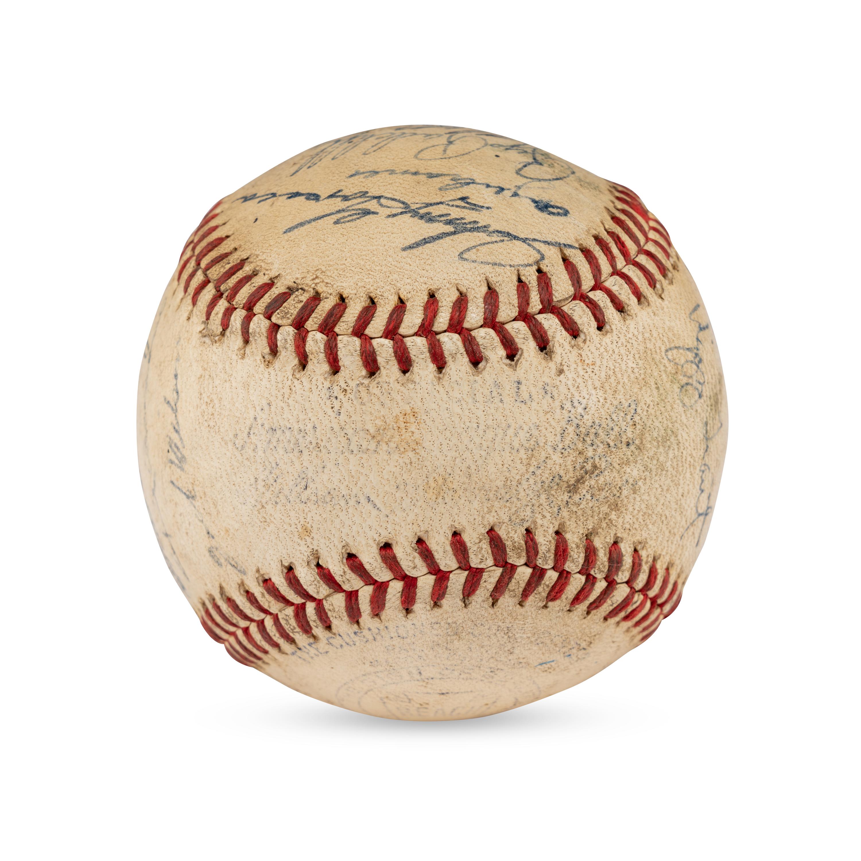 A 1942 Detroit Tigers Team Signed Autograph Baseball Featuring Charlie Gehringer (JSA Letter of Authenticity),