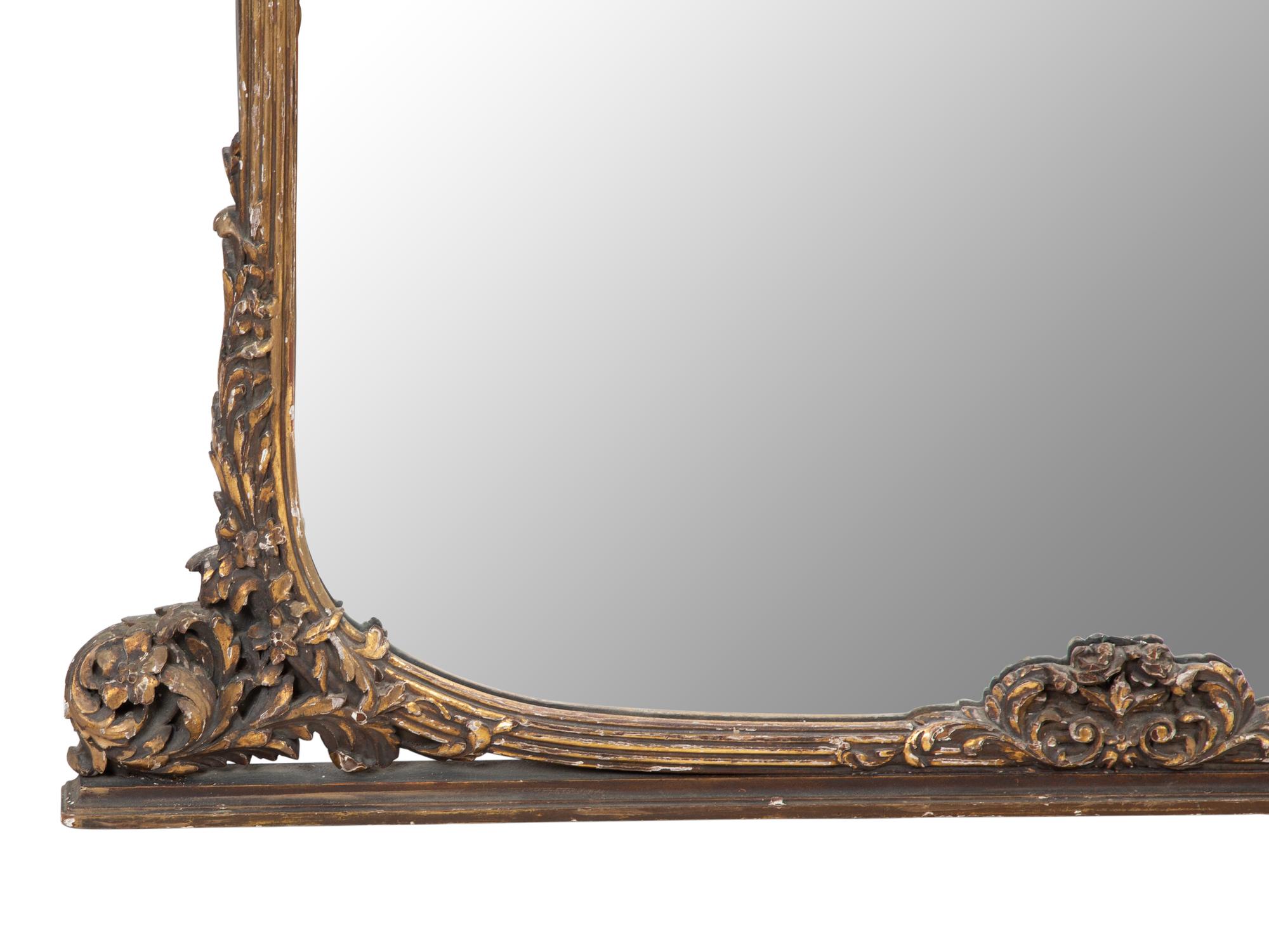 A Louis XV Style Carved, Painted and Parcel-Gilt Trumeau Mirror and Lady's Writing Desk — 20TH CENTURY
