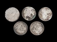 [SPANISH EMPIRE] Five 8 Reales Silver Coins
