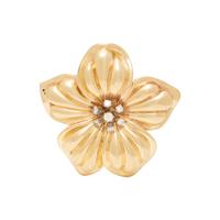YELLOW GOLD AND DIAMOND FLOWER PENDANT/BROOCH