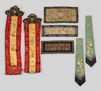 Seven Embroidered Silk Articles