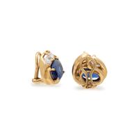 SAPPHIRE, DIAMOND, AND YELLOW GOLD EARRINGS