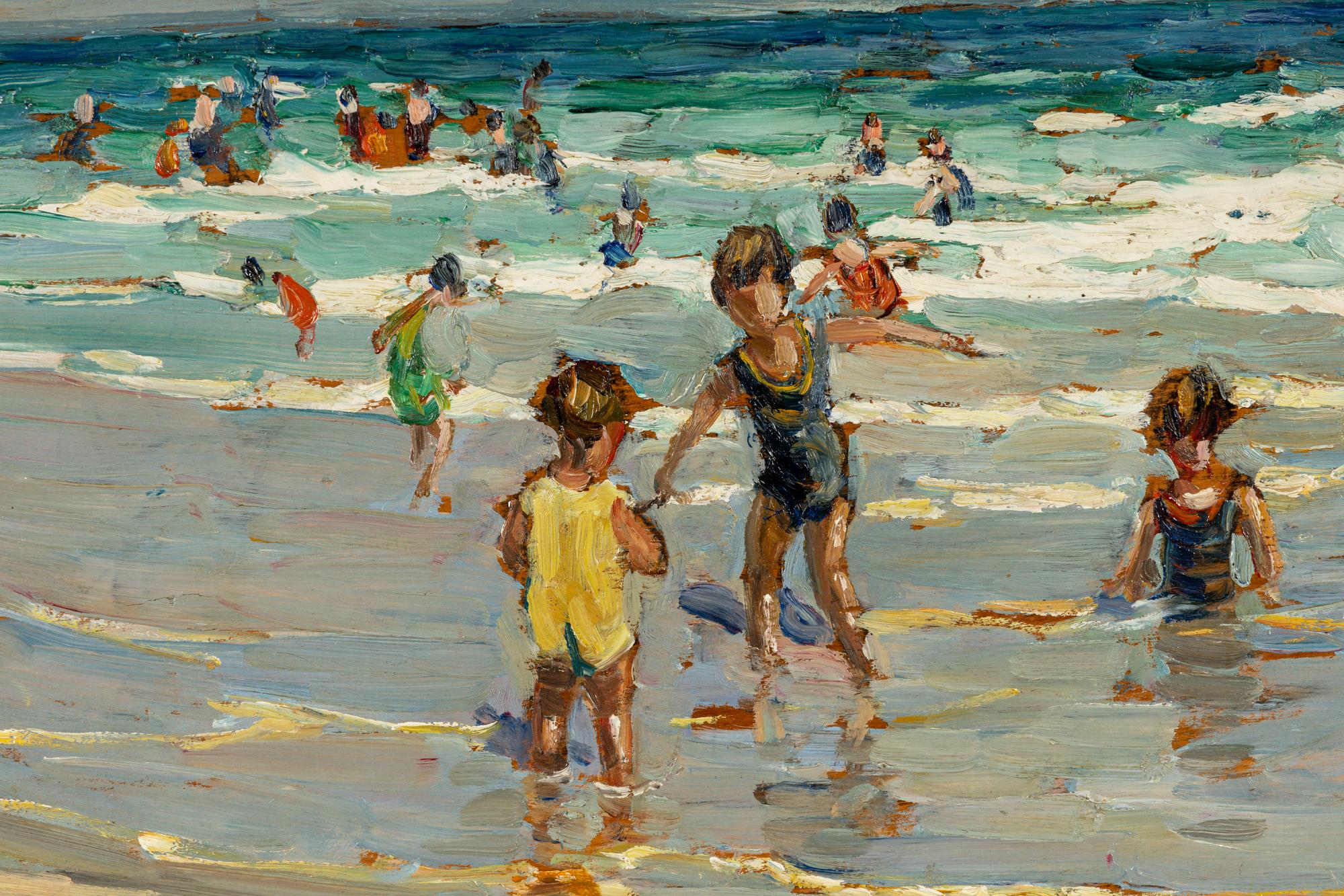 Children at the Beach and On the Rocky Shore (a double-sided work)