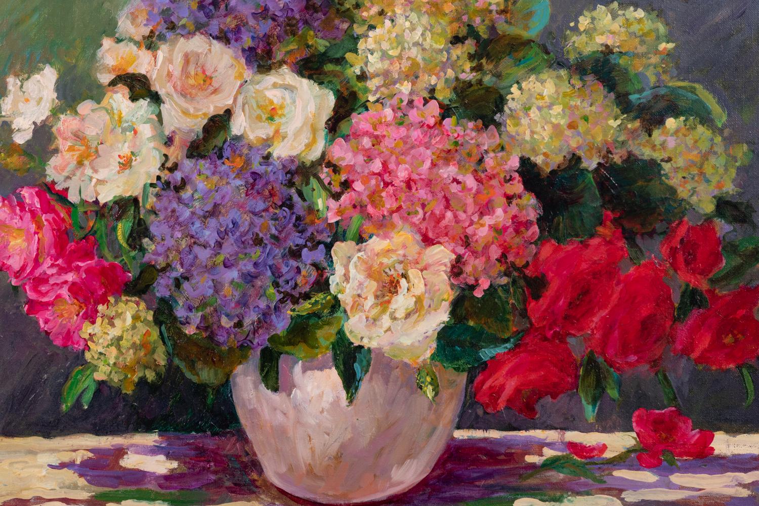 Two Works: Morning Bouquet and Hollyhock Garden