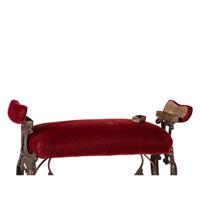 A Cast Iron and Velvet Smoking Bench