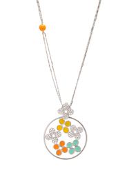 ROBERTO COIN, DIAMOND AND ENAMEL PENDANT/NECKLACE