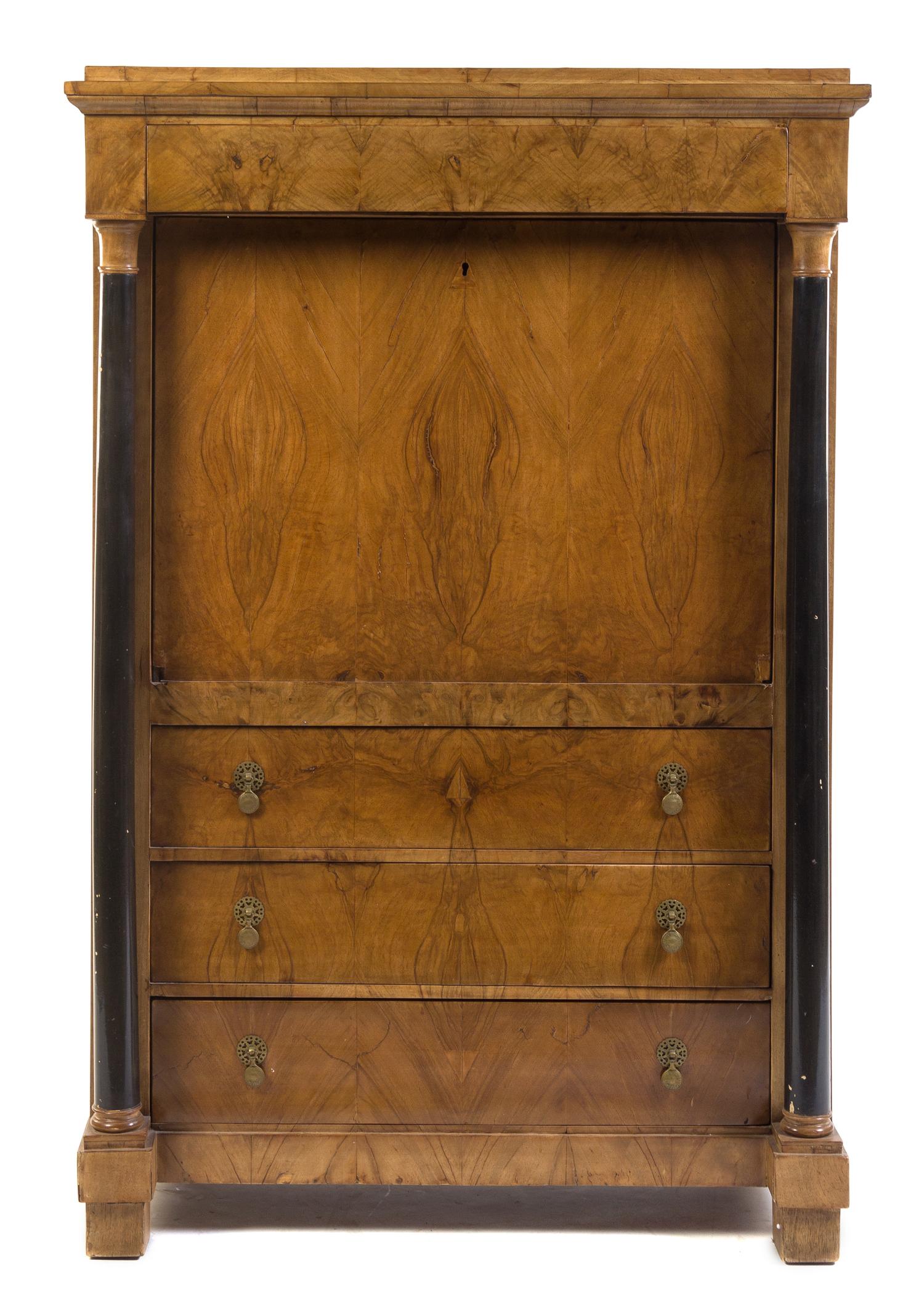 A Biedermeier Secretaire a Abattant Height 64 x width 42 x depth 20 inches. — 19TH CENTURY