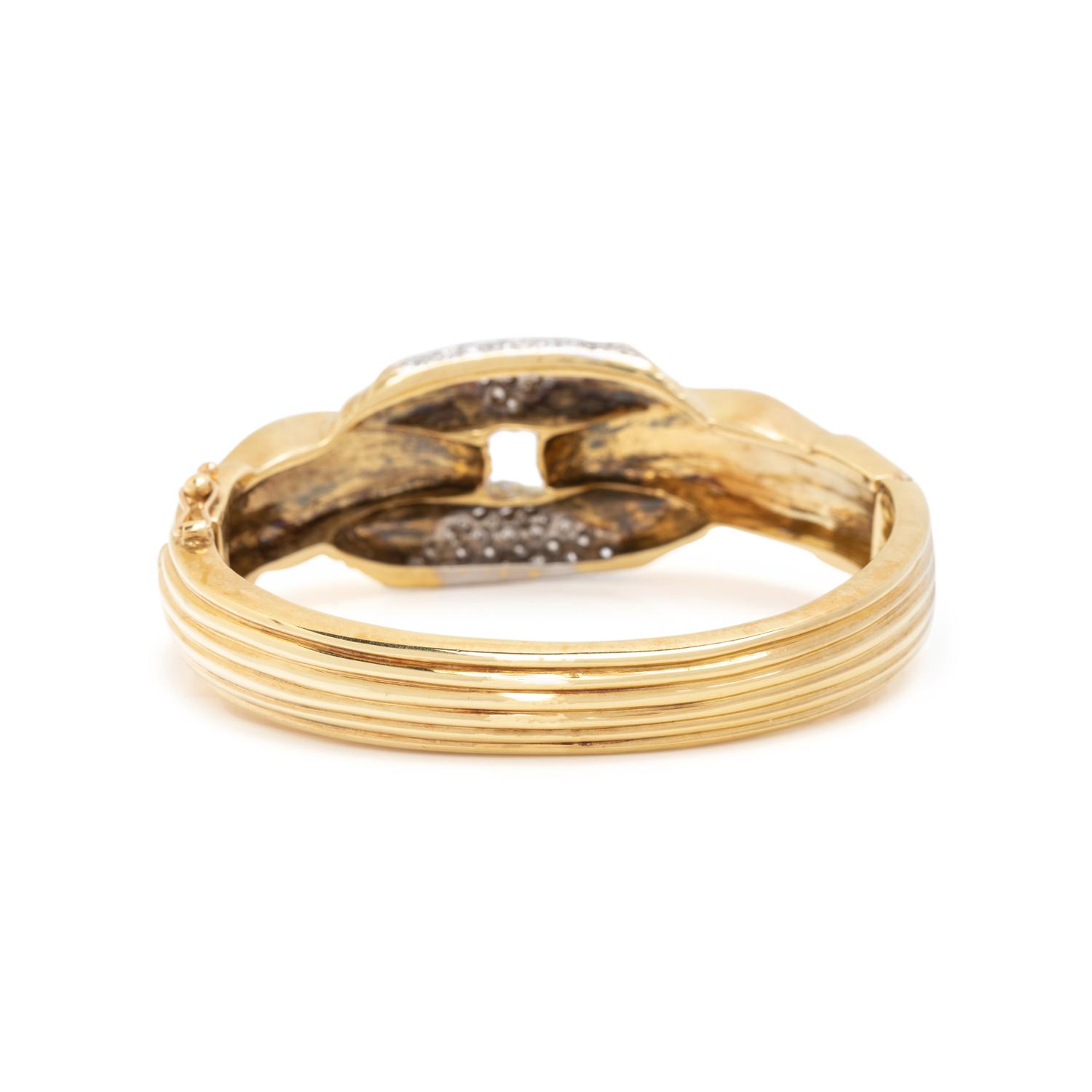YELLOW GOLD AND DIAMOND BANGLE BRACELET