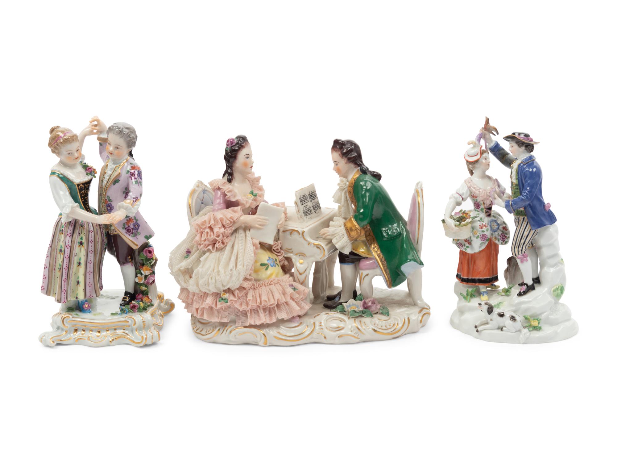 Two Meissen Porcelain Figural Groups