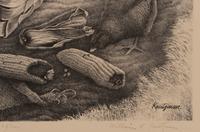 A group of three prints ( Evening Chores; Posting the Letter; Thief in the Corn )