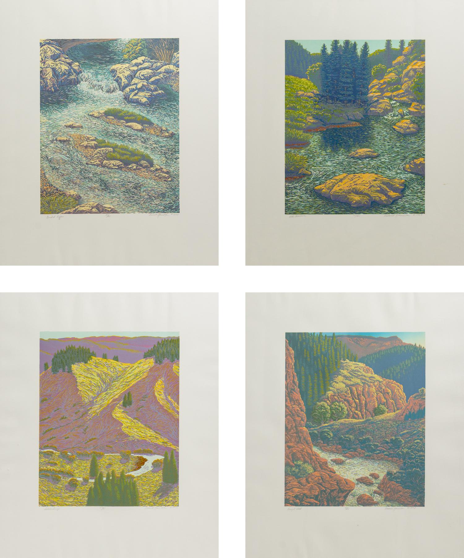 A Group of Four Russell Hamilton Monotypes