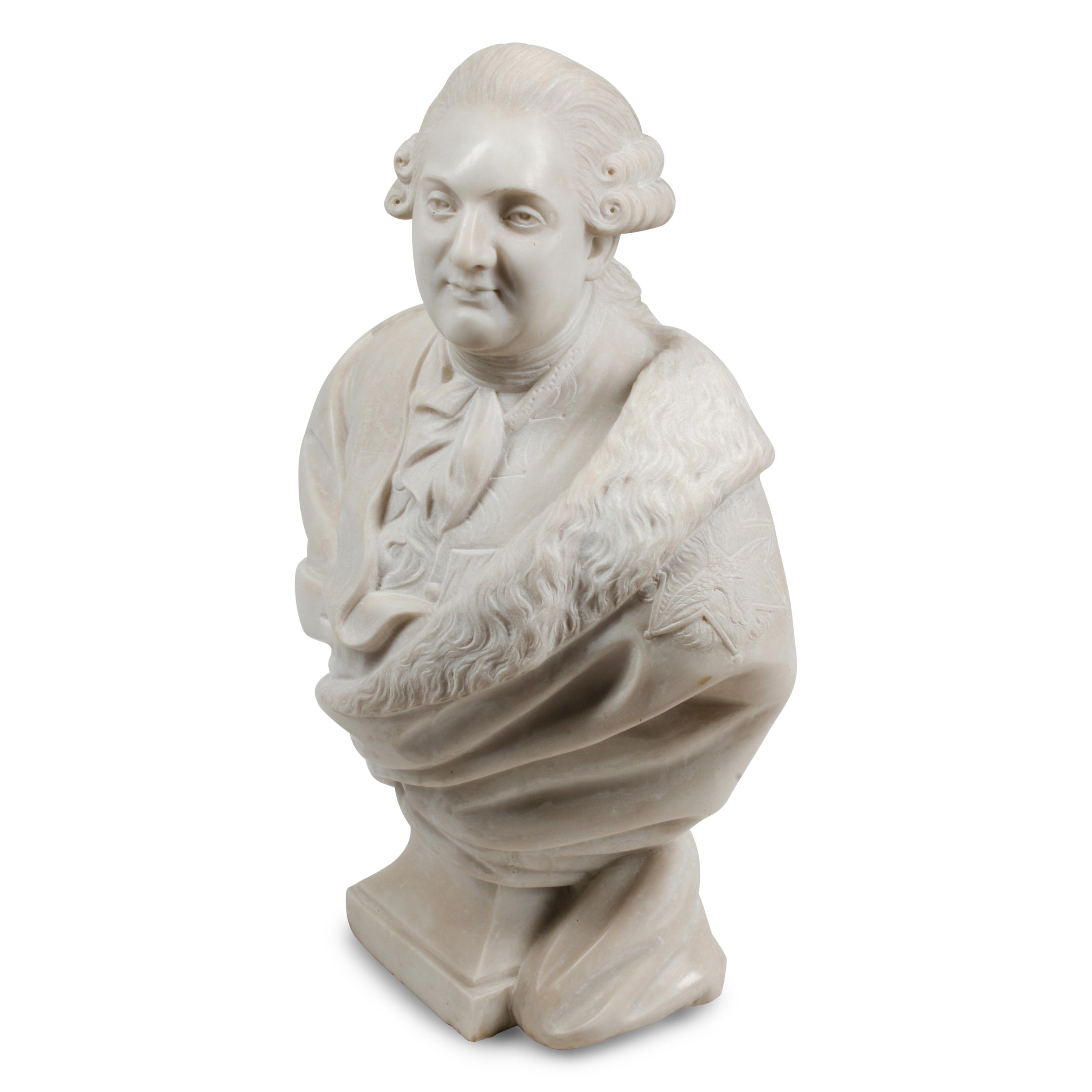A Continental Marble Bust of Louis XVI