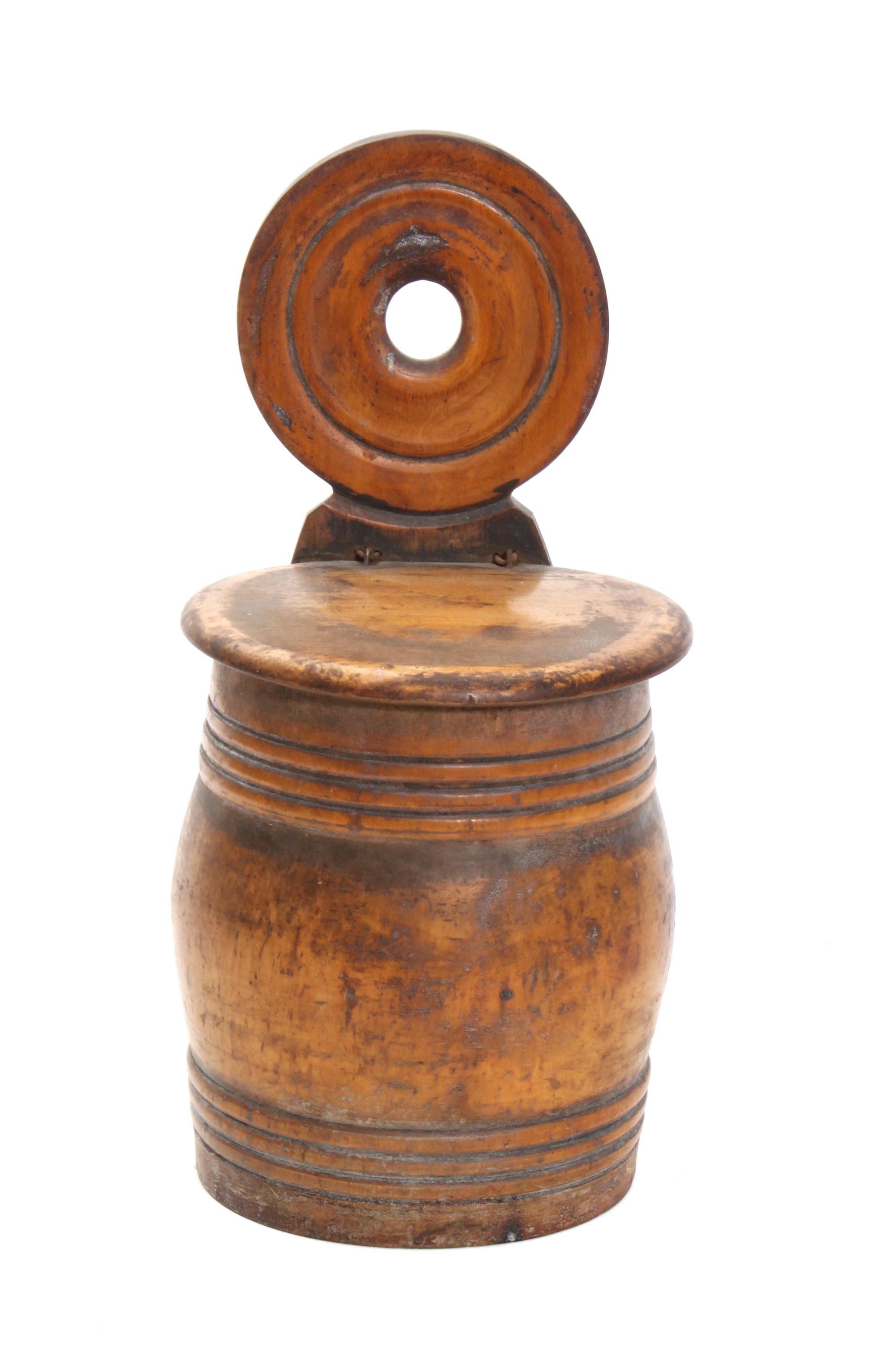A Plain Wood Duck Decoy and Wood Wall Mount Container Length of first 16 1/4 inches