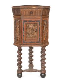 An Italian Renaissance Carved Walnut Corner Cabinet