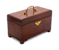 An English Mahogany and Marquetry Tea Caddy