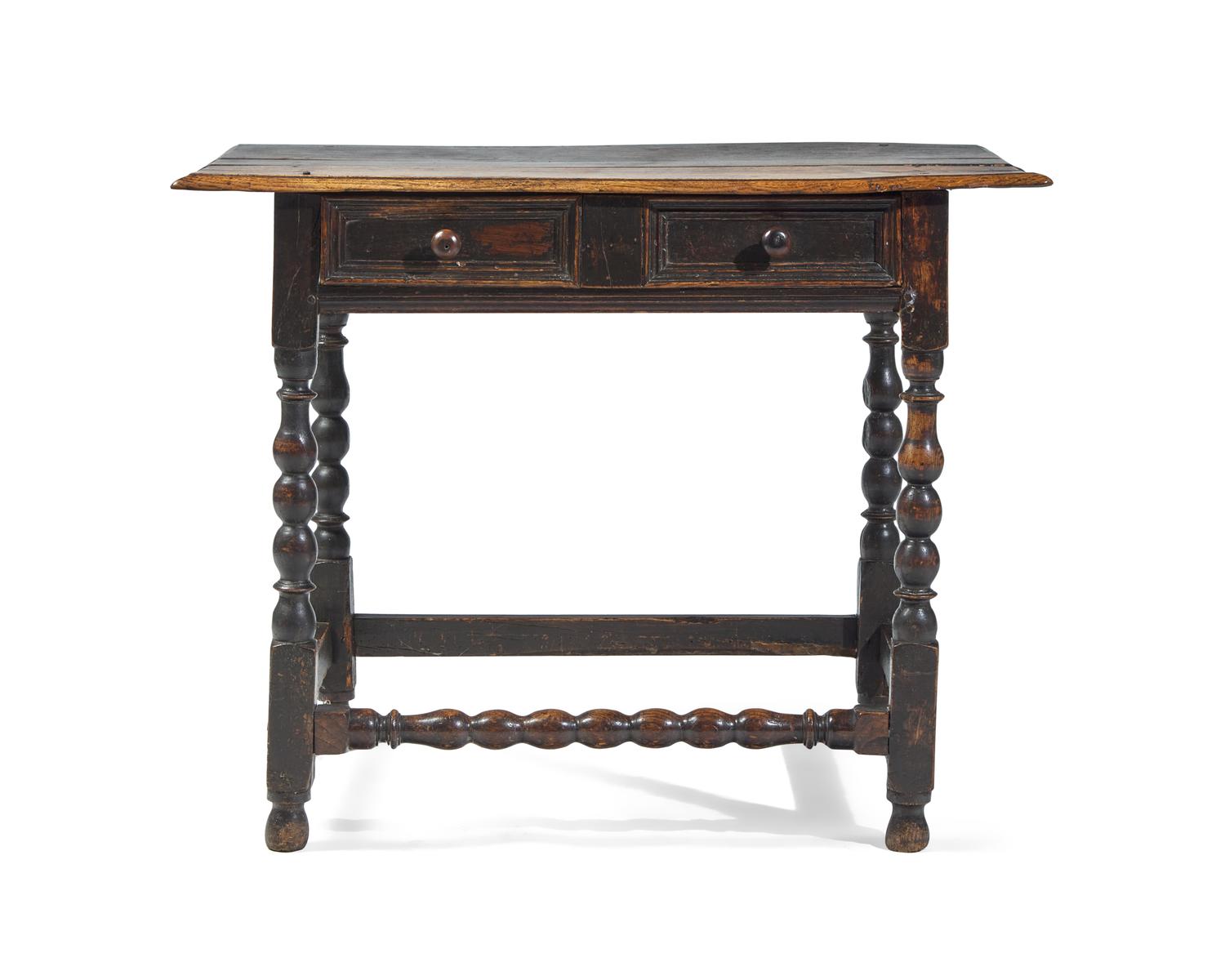 A Charles II Carved Oak Side Table
