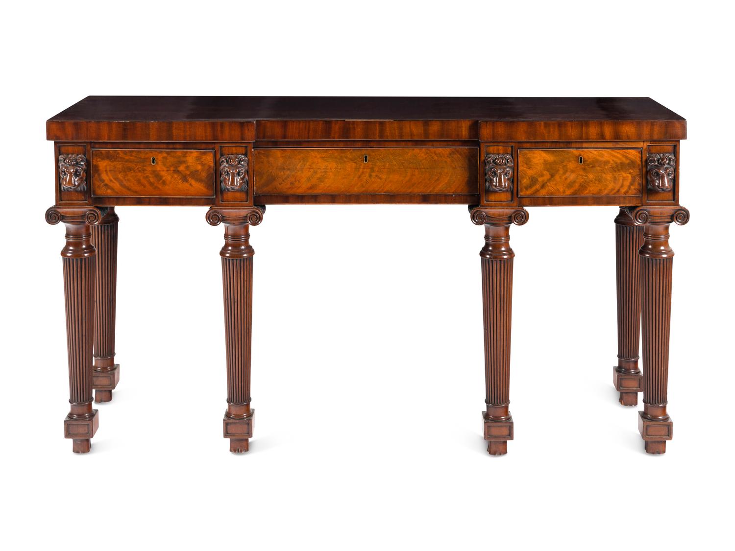 An Edwardian Carved Mahogany Serving Table