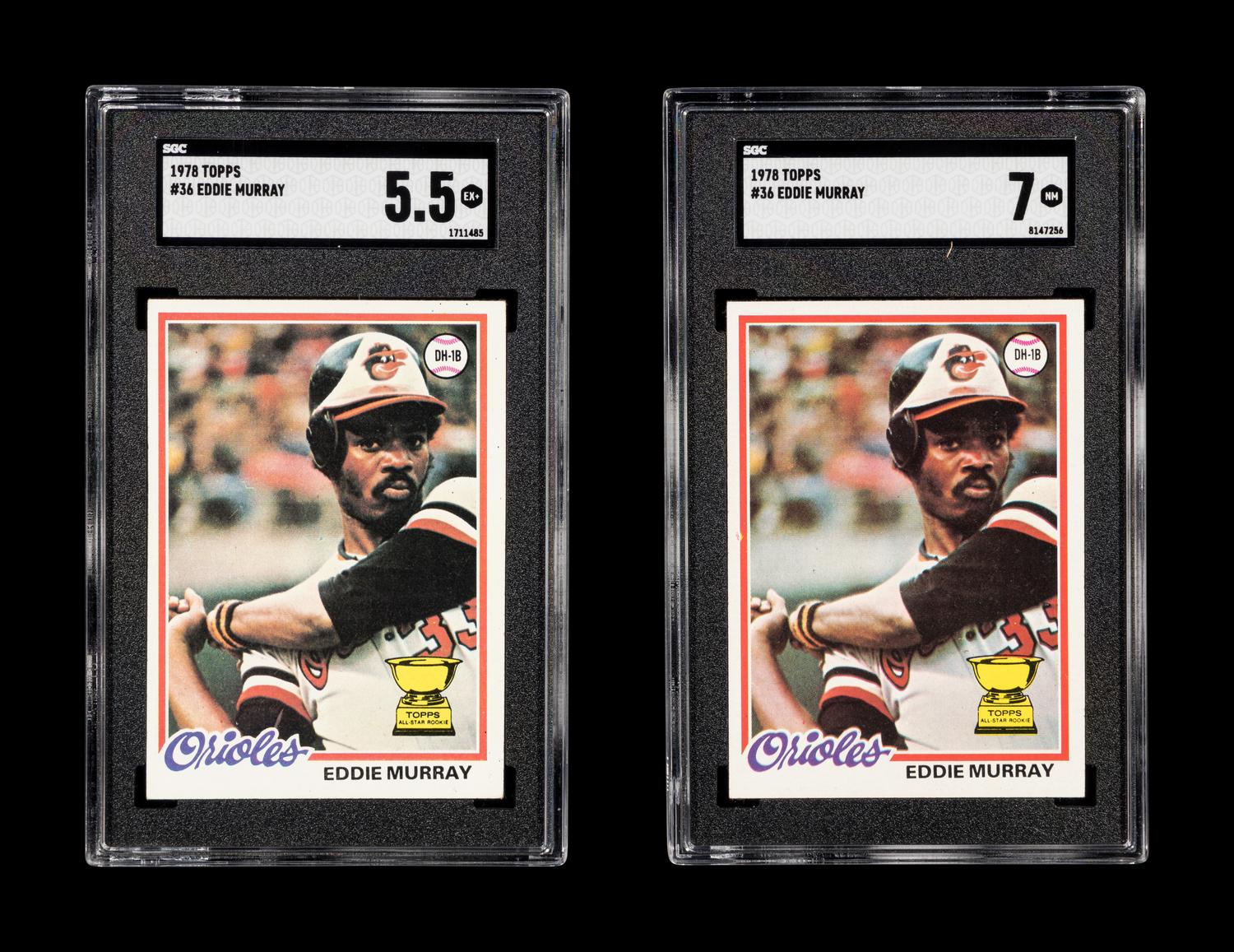 A Group of Five SGC Graded 1978 Topps Eddie Murray Rookie Baseball Cards No. 36,