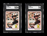 A Group of Five SGC Graded 1978 Topps Eddie Murray Rookie Baseball Cards No. 36,