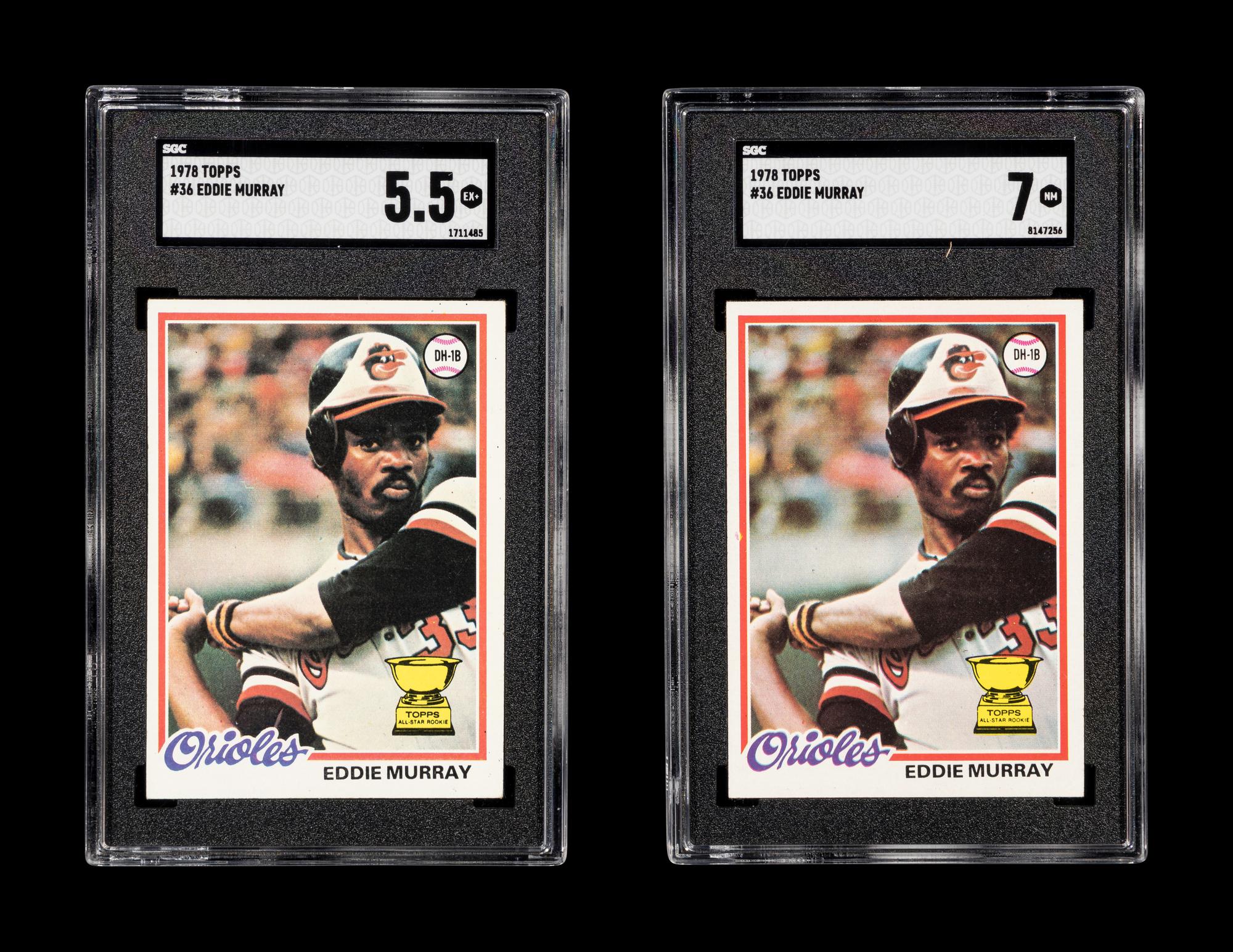 A Group of Five SGC Graded 1978 Topps Eddie Murray Rookie Baseball Cards No. 36,
