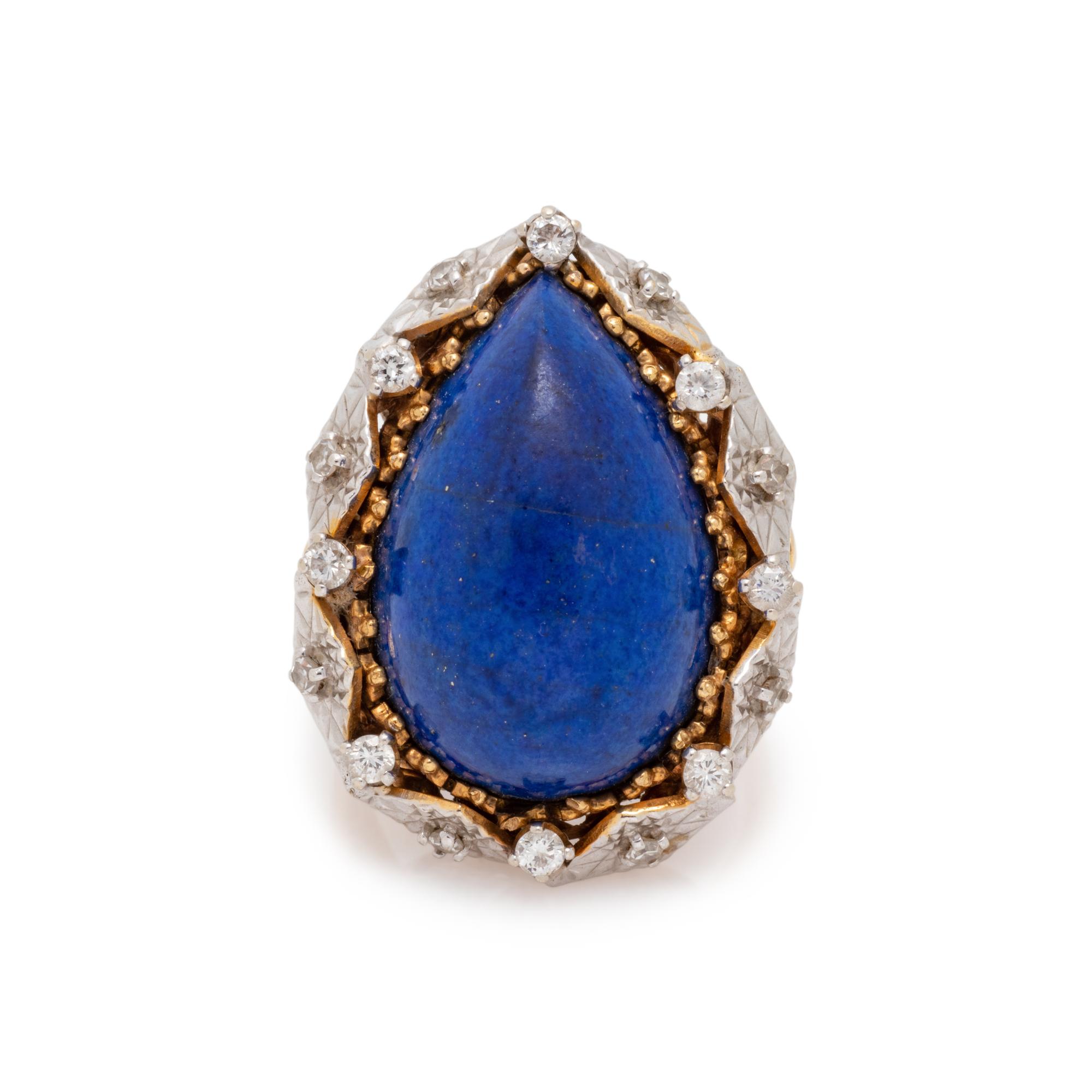 LAPIS LAZULI AND DIAMOND RING