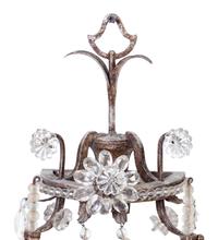 A Pair of Maison Baguès Silvered Metal, Rock Crystal and Glass Six-Light Sconces