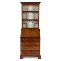A George III Style Mahogany Bureau Bookcase