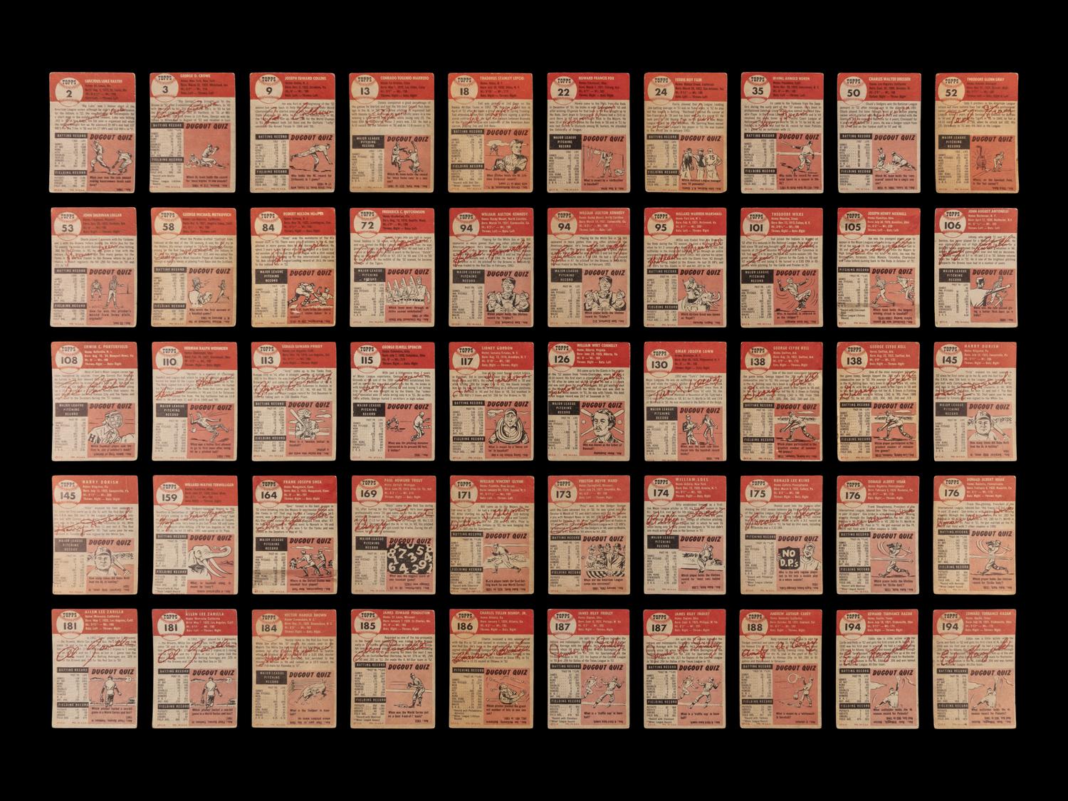 A Collection of 1953 Topps Baseball Cards