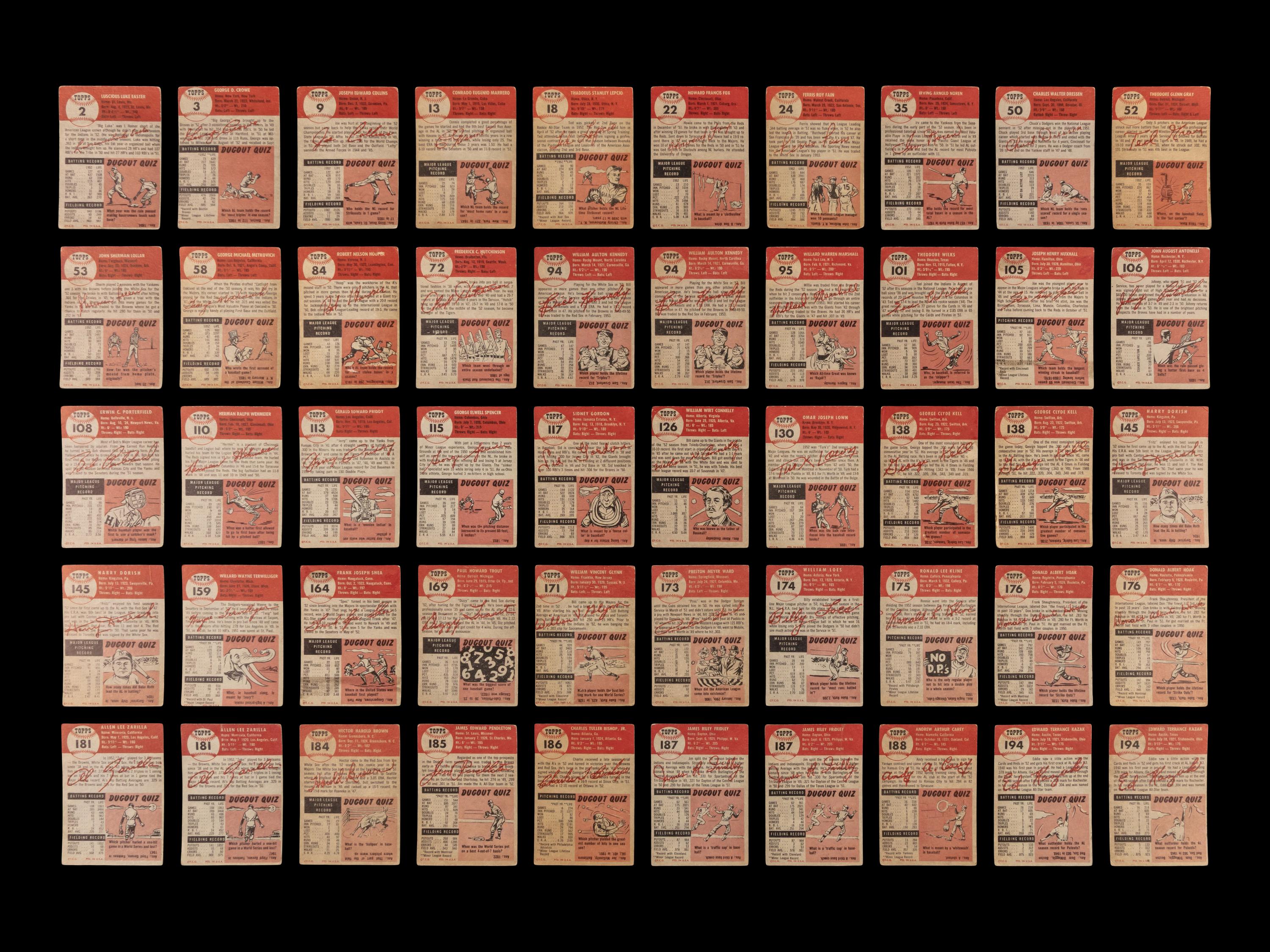 A Collection of 1953 Topps Baseball Cards