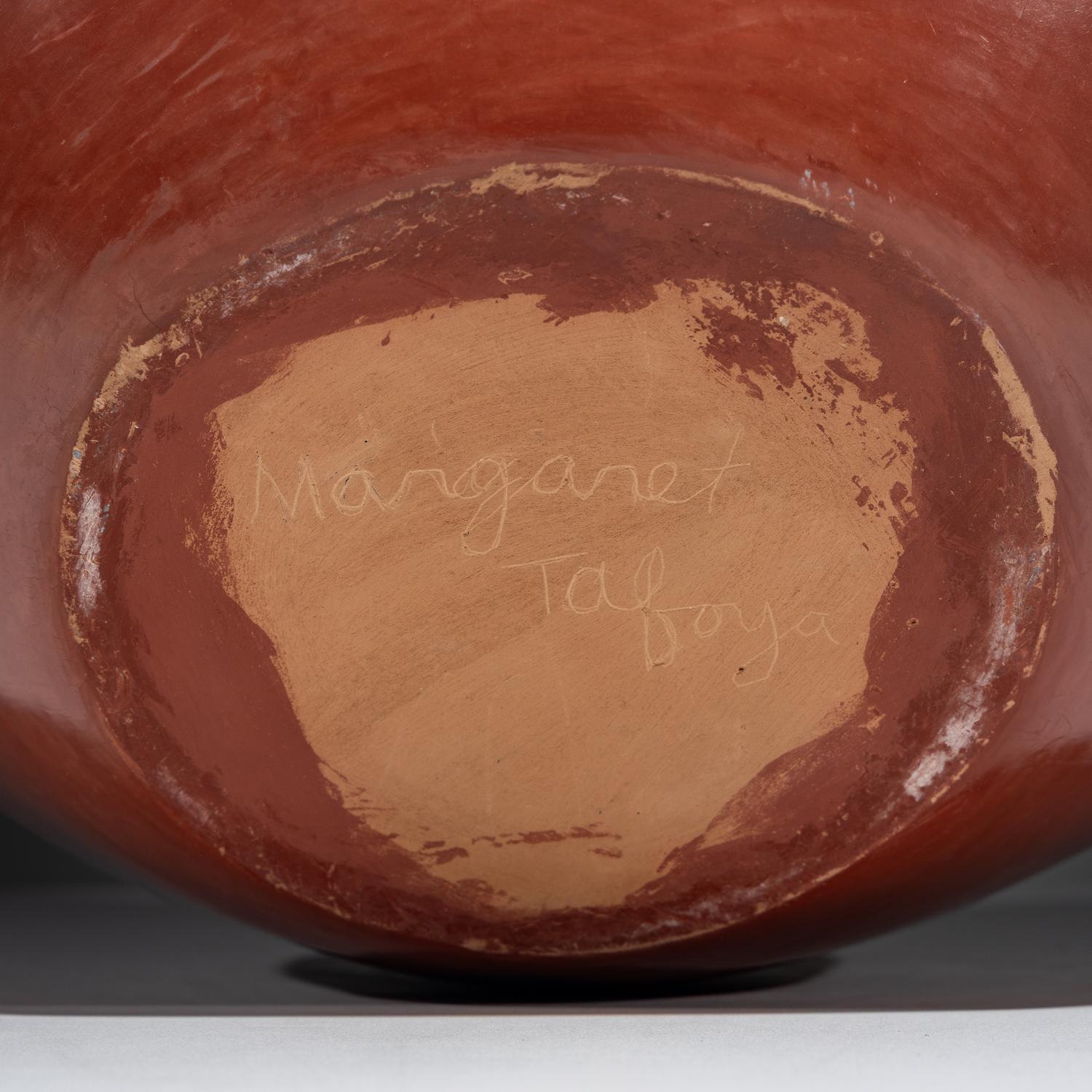 Monumental Redware Pottery Jar, with Bear Paw