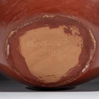 Monumental Redware Pottery Jar, with Bear Paw